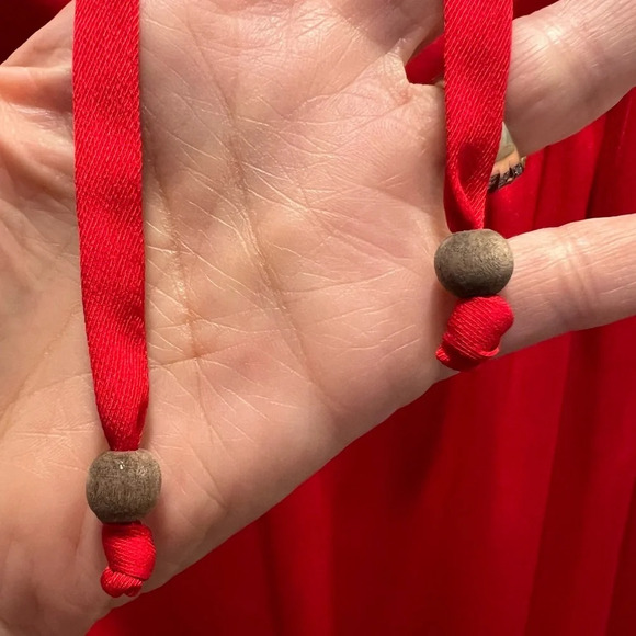 Vince Camuto Vibrant Red Open Back Beaded Tie Neck Maxi Dress. Size 14 - Picture 10 of 15